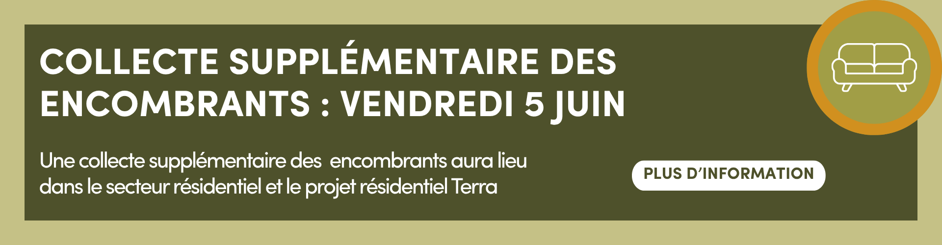 Collecte supplémentaire des encombrants : vendredi 5 juin