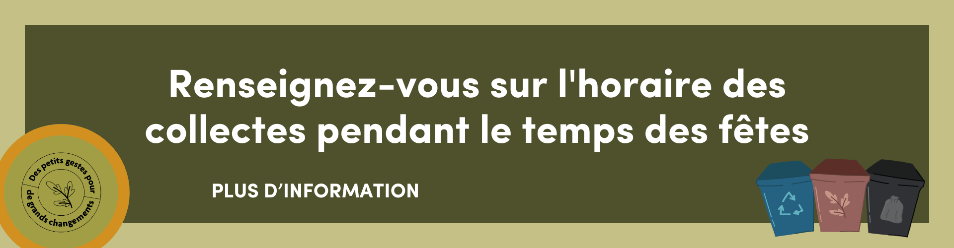 Horaire des collectes pendant le temps des fêtes 