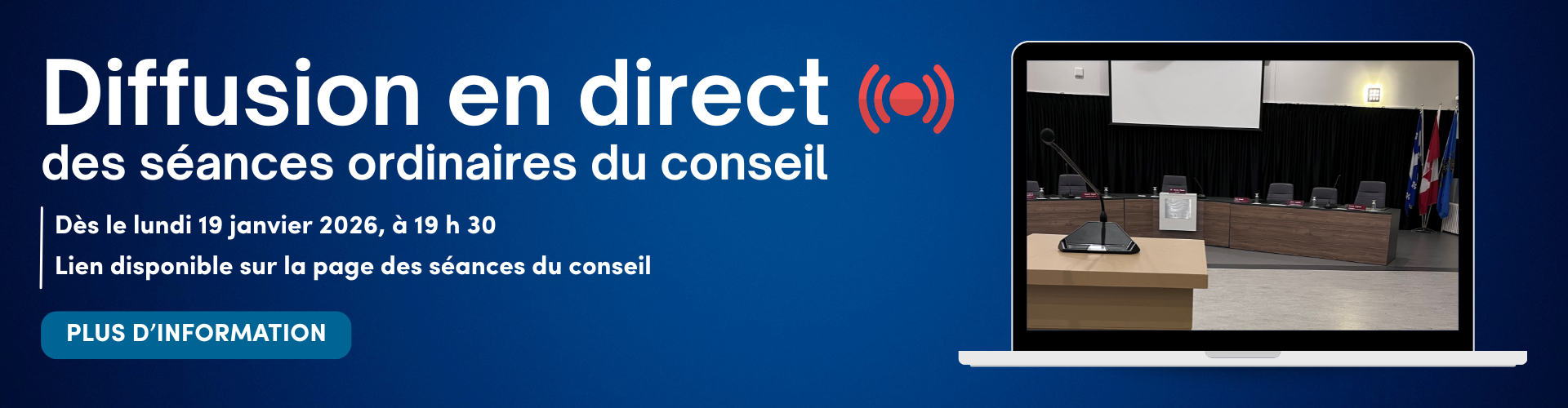 Diffusion en directe des séances du conseil
