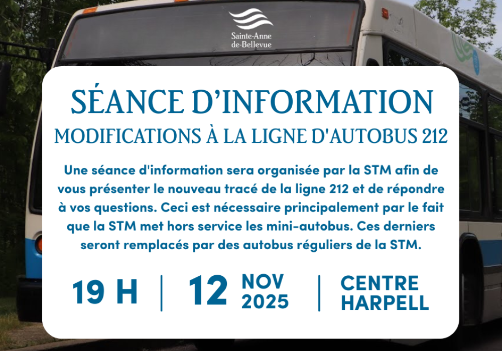 Séance d’information - Modifications à la ligne d’autobus 212 Séance d’information - Modifications à la ligne d’autobus 212