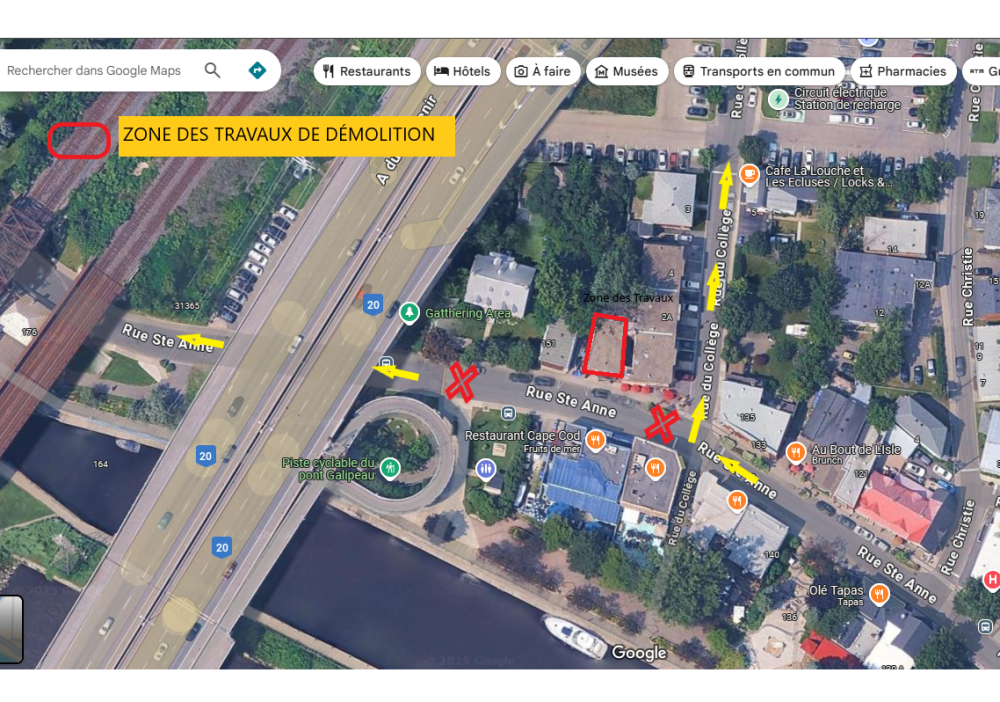 Fermeture d’une partie de la rue Ste-Anne le 9 juillet 2025