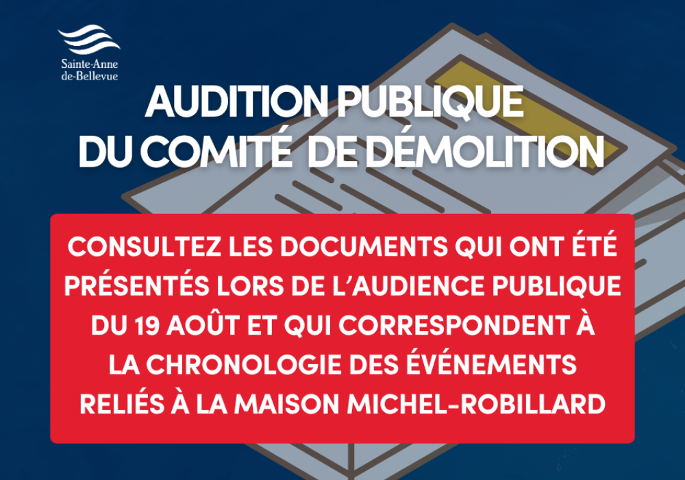 La chronologie des événements reliés à la maison Michel Robillard