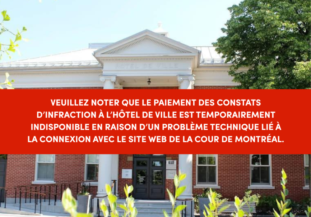 Avis important &ndash; Paiement des constats d&rsquo;infraction