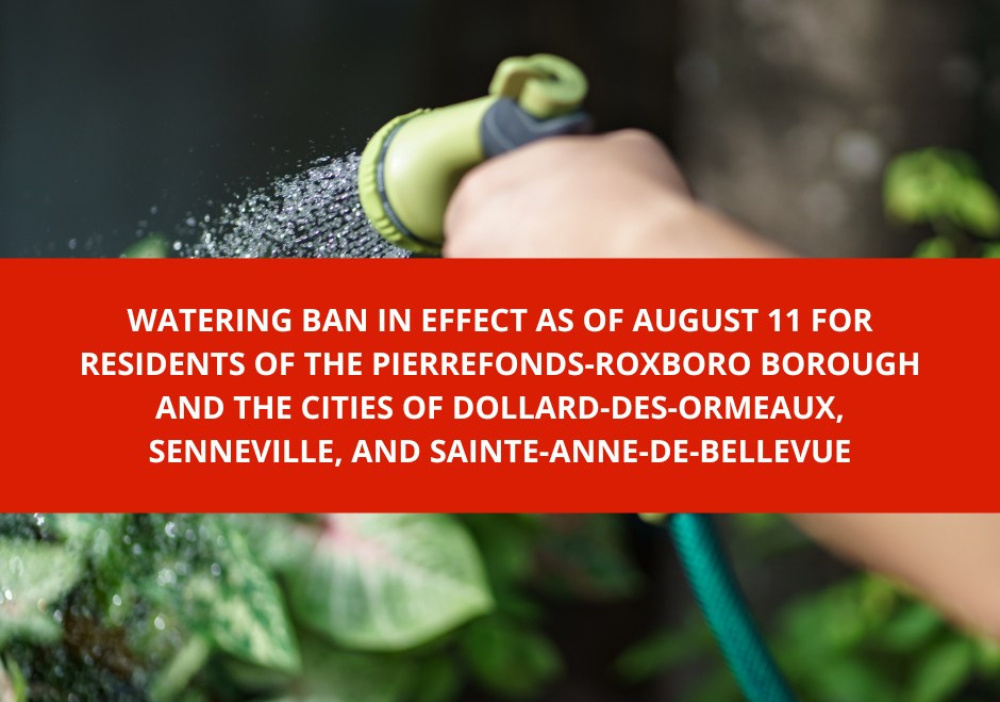 Watering ban notice effective as of August 11
