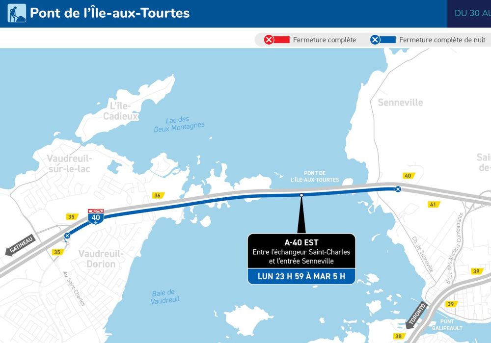  Fermeture de l&rsquo;A-40 en direction est dans la nuit du 30 au 31 mars