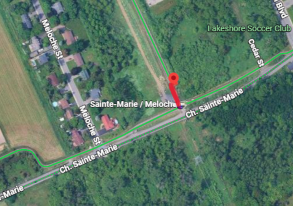 Fermeture compl&egrave;te de la piste cyclable proche de l&rsquo;intersection de la rue Meloche et du Chemin Sainte-Marie