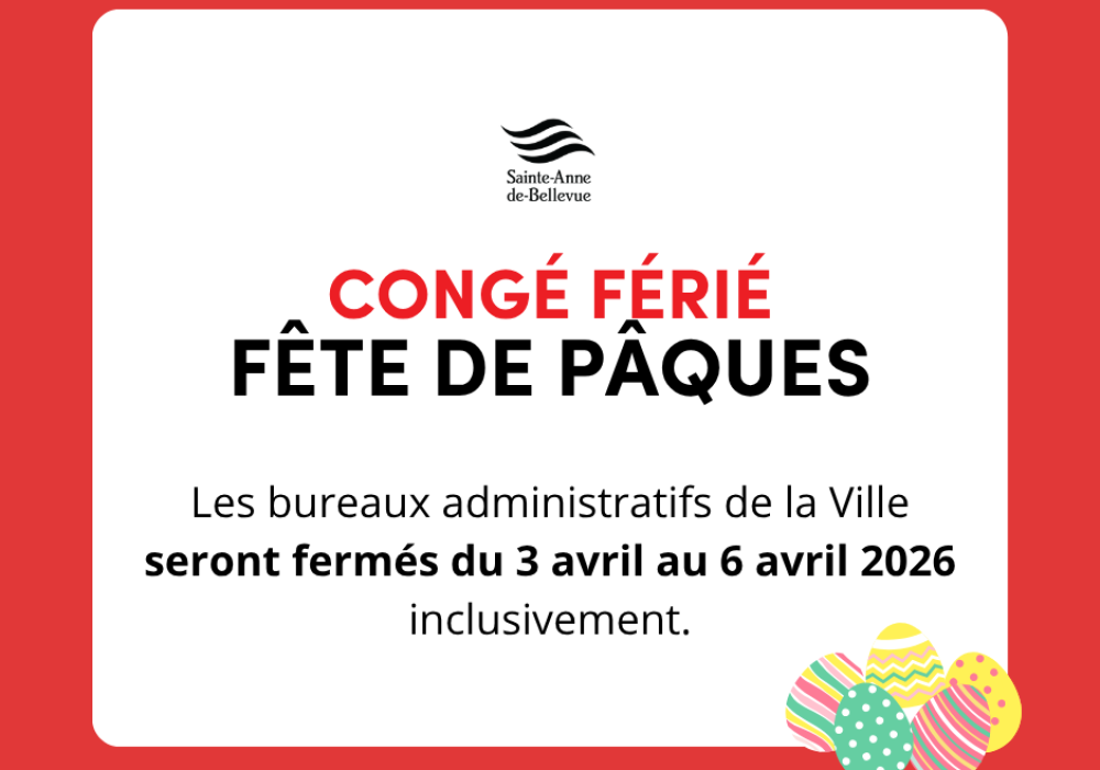 Fermeture des bureaux administratifs de la Ville pour la f&ecirc;te de P&acirc;ques